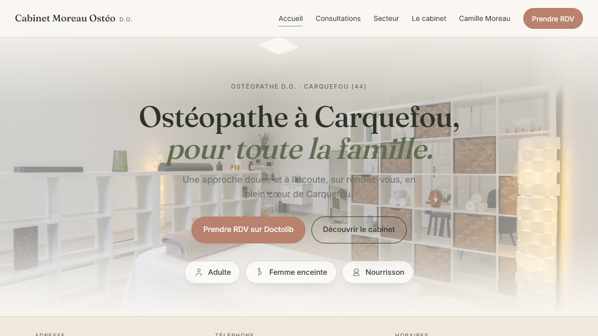 Hero du site Cabinet Moreau Ostéo à Carquefou