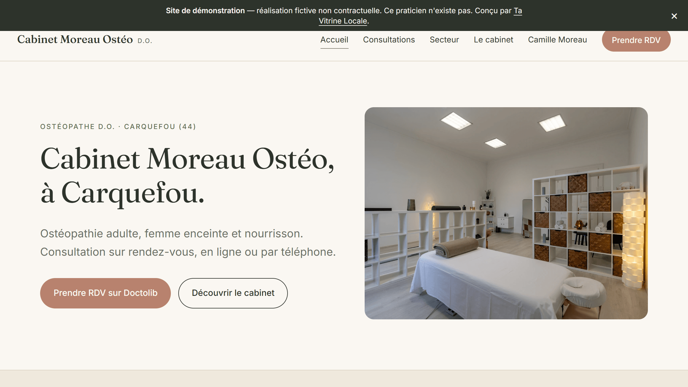 Page consultations du Cabinet Moreau Ostéo